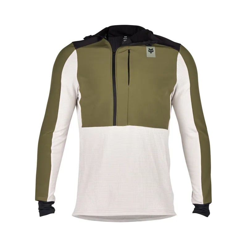 Fox Racing Defend Thermal Hoodie in Olive Green